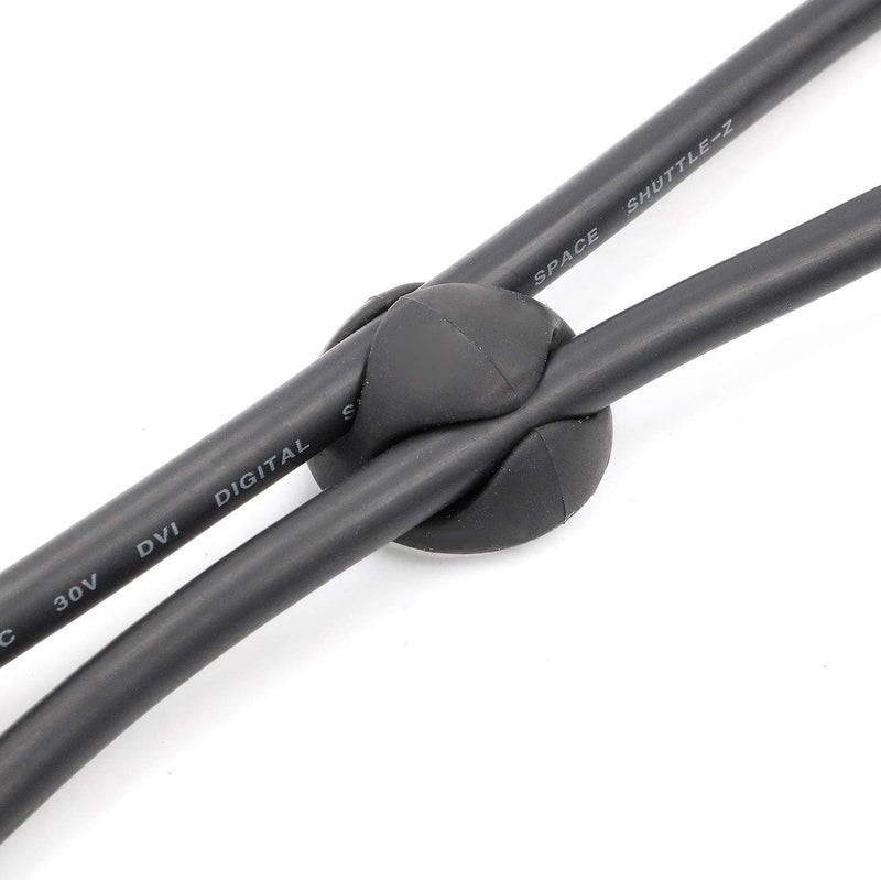 ENVISIONED Cable Clips with 3M Self Adhesive, Cord Organizer for Desk Cable Management - 10 Pack of Black Cable Clips (Combo Pack) for Home, Office or Nightstand, Bundled with 10 Reusable Cable Ties - ENVISIONED - Image 3